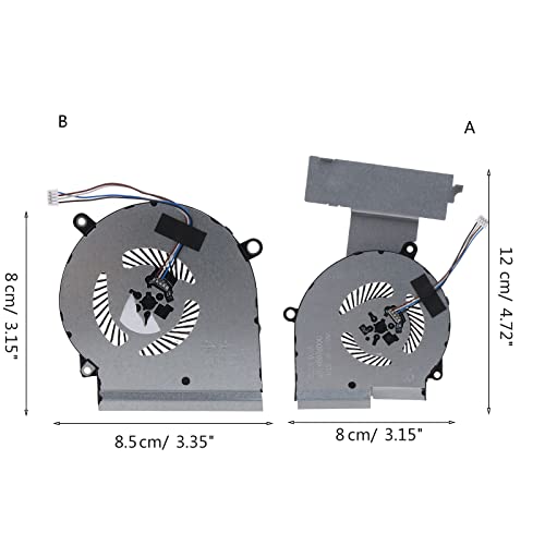 BELOWSYALER Ventilador de refrigeración de CPU GPU para OMEN 4 15-DC TPN-Q211, portátil, tarjeta gráfica, radiadores, disipador de calor, enfriador de CPU de perfil bajo, metal - imagen 6