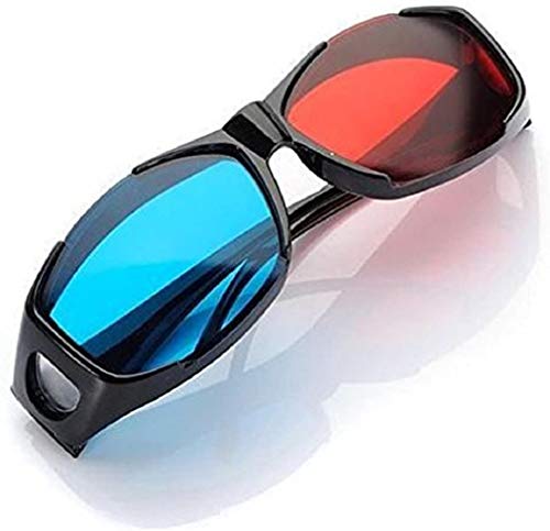 AThumb 3pcs Blue and Red 3D Eyeglasses Cyan Anaglyph Simple style 3D Glasses Extra Upgrade Style To Fit Over Prescription Glasses for Movies Games