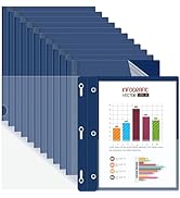 HAUTOCO 12 Pack Plastic Report Covers with 3-Prong Fasteners Clear Front Resume Portfolio Folder ...