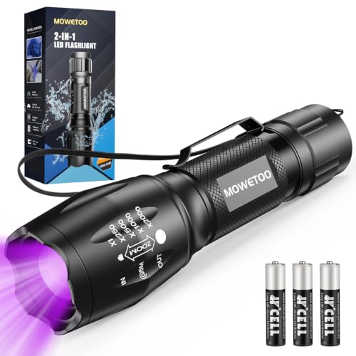 Evteck MOWETOO UV Flashlight with 395nm Black...