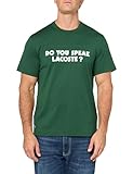 Lacoste Unisex Short Sleeve Relaxed Fit Tee Shirt W/Crocodile Wording, Appalachan Green, XXS