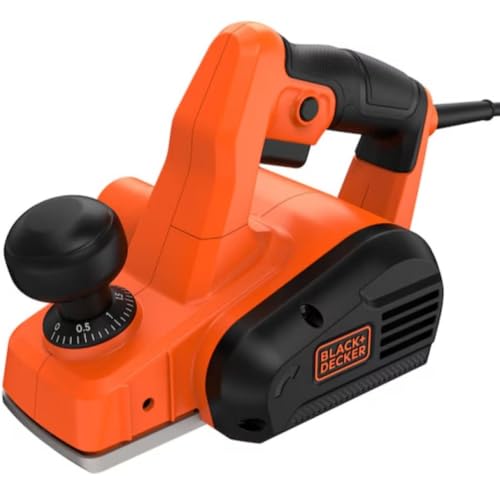 BLACK+DECKER Plaina Elétrica 710W, Profundidade de Corte 2mm, Largura de Corte 82mm, Recesso 11mm, Com Adaptador de Aspiração de Pó, Modelo BEW712, 110V