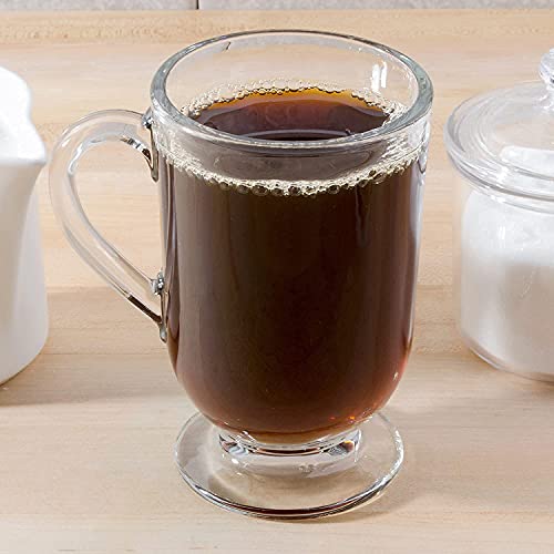 Image of 300 ML Glass Coffee Mug Set, with Convenient Handle, Tea Glasses for Hot /Cold Beverages, Thermal Shock Resistant, Tempered Glass, Mugs for Cappuccino Pack of 6 (PN - 06, 6 Count (Pack of 1))