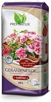 PRO NATUR Geranienerde Balkonblumenerde torffrei, vorgedüngt, kra...