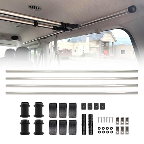 ✨ 車内サイドバー ハイエース キャラバン 用 左右セット 220cm　2945 Amazon | Jeyaic ハイエース200系用 車内キャリアバー サイドバー 左右