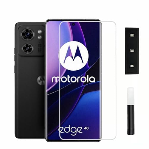 Image of Diruite UV Tempered Glass for Motorola Edge 40 - Premium 9H Hardness, Full Edge-to-Edge Coverage, Crystal HD Clarity, UV Glue with Easy Installation Kit (Pack of 1)