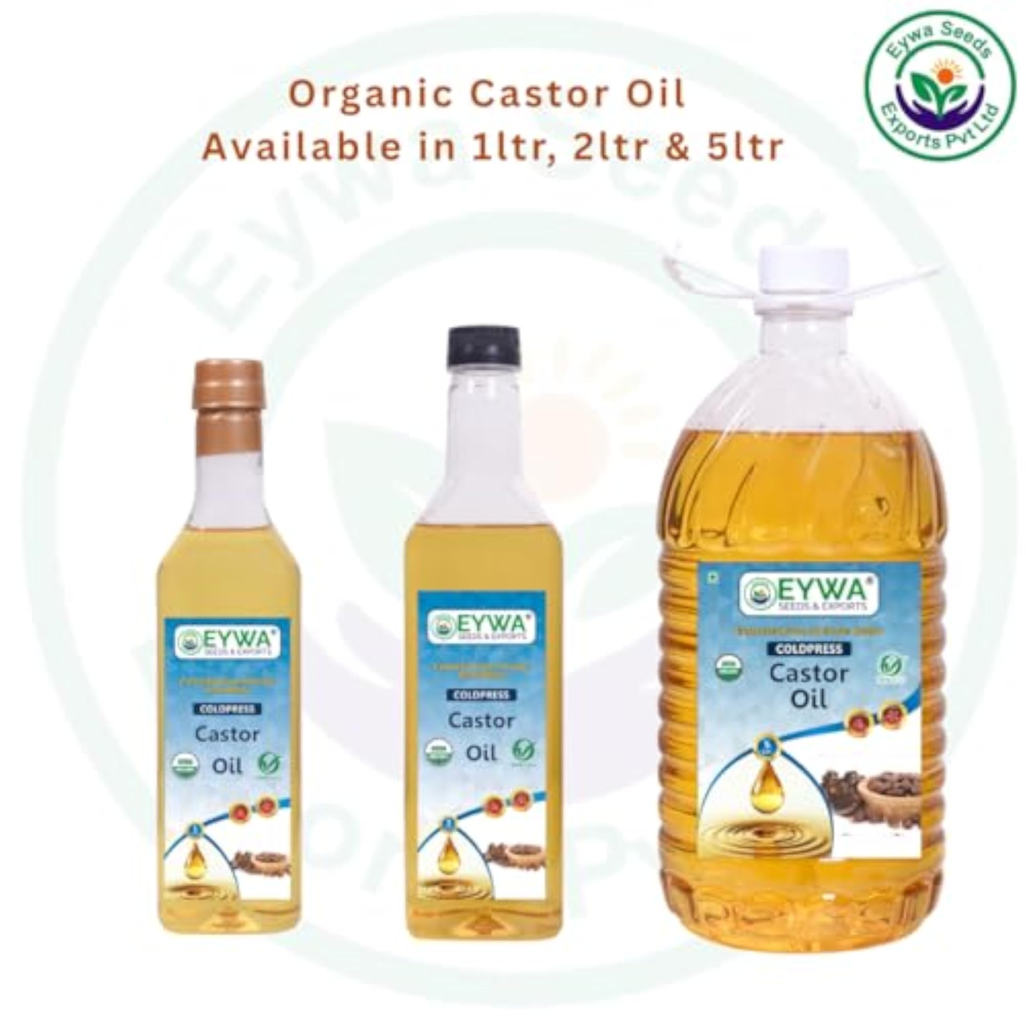 Organic Castor Oil, 5 Ltr Cold Pressed