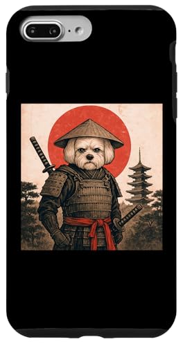 Maltese Dog Samurai Warrior Vintage Japanese Ukiyo-e Dog Case for iPhone 7 Plus/8 Plus