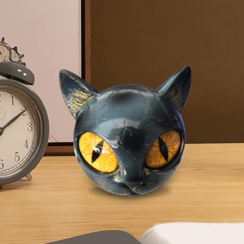 Sculpture de chat en résine : statuette décorative pour étagère et salon - 7