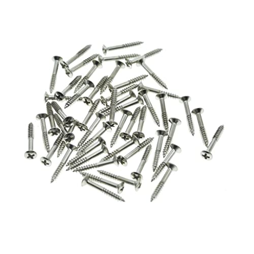 50pcs Guitar Humbucker Pickup Ring Mounting Screws Pickup Frame Surround Screws for Les Paul SG Nickel