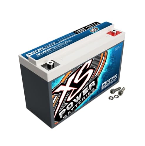 XS Power D375 800 Amp AGM Battery with M6 Terminal Hardware - 12 Volt 17Ah 300CA Deep Cycle AGM Powercell for Car Audio Stereo Systems - 11.5 lbs, Maintenance Free, Sealed Design