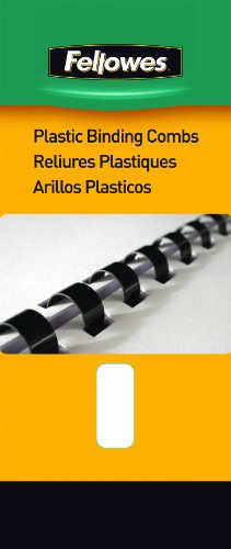 Image of Fellowes Plastic Binding Comb 3 /8 inch Black, 100 Count (Pack of 2)