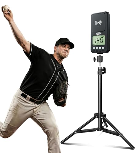 WEEPALM SPORTS Baseball Speed Radar Gun with Tripod Rotatable Radar for Pitching & Swing Training Baseball Speed Gun LCD Display Handheld or Hands-Free Baseball Radar Speed Trainer