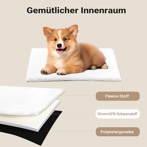 Wiltec Faltbare Transportbox für Hunde, Katze L (76x56x61 cm), robust, leicht, sicher, Hundebox mit entnehmbarem Kissen, Schwarz