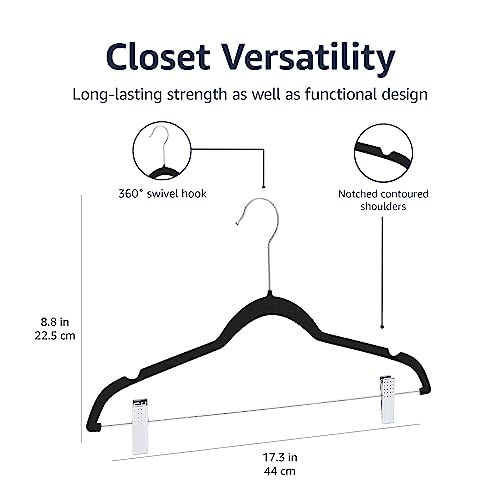 Amazon Basics FH-AZ064BK Velvet, Non-Slip Skirt Clothes Hangers thumb #4