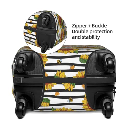 Sunflowers Expression Luggage Cover Protector Anti-Scratch Washable Fits 18-32 Inch Luggage-X-Large4