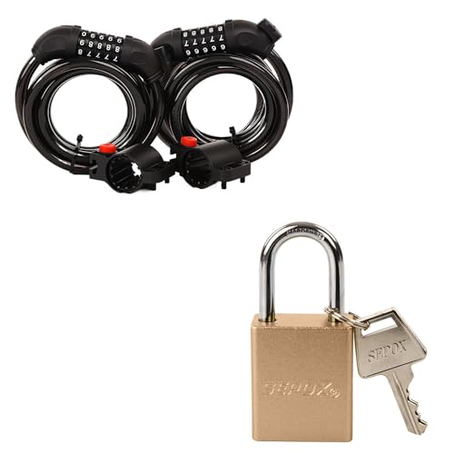 Combo SEPOX - 2 Cables 6FT + 1 Candado Aluminio Dorado miniatura 1