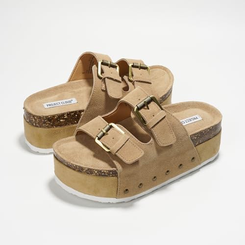 Project Cloud Platform Sandals Women Footwear - Genuine Leather and Durable EVA Sole for Non-Slip and Comfortable Platform - Fashion Summer Sandals for Women 2025 (Oliy)