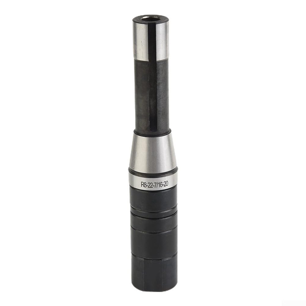 Eawfgtuw Tonnelle de fraisage à tige R8 pour fraises de 22 mm avec filetage de barre d'attelage de 7/16"-20, longueur 189 mm, finition oxydante noire, compatible avec engrenages, fraises à visage et