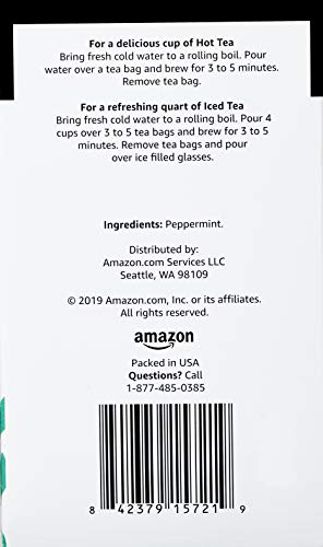 Amazon Brand - Happy Belly Peppermint Herbal Tea Bags, 20 Count (Previously Solimo) - Image 3