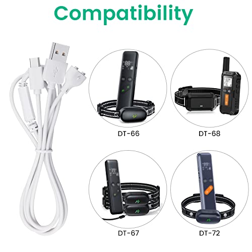 2-Pack Charger Replacement For Delupet And Compatible With Yawpet Dog Training Collar, 2-In-1 Magnetic Charging And Usb C Cable, Shock Collar Charging Cord, White #TOP1