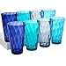 US Acrylic Optix Plastic Reusable Drinking Glasses (Set of 8) 20oz Water Cups in Coastal Colors | BPA-Free Tumblers, Made in USA | Top-Rack Dishwasher Safe