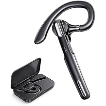 ICOMTOFIT Bluetooth Headset, Wireless Bluetooth Earpiece V5.0 Hands-Free Earphones with Built-in Mic for Driving/Business/Office, Compatible with iPhone and Android Black