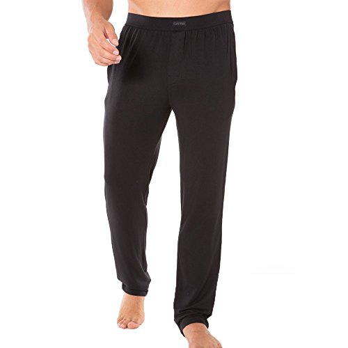 Calvin Klein Black Silk Modal-Pant Pantaloni da