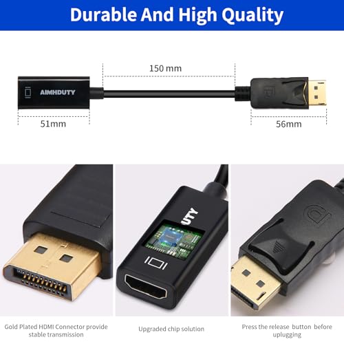 Adaptador DisplayPort a HDMI 4K, pack de 2 miniatura 6