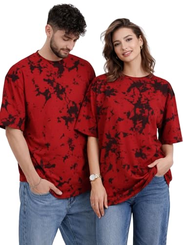 Image of LEOTUDE Valentine's Special Couple Matching Oversized Printed T-Shirt Combo