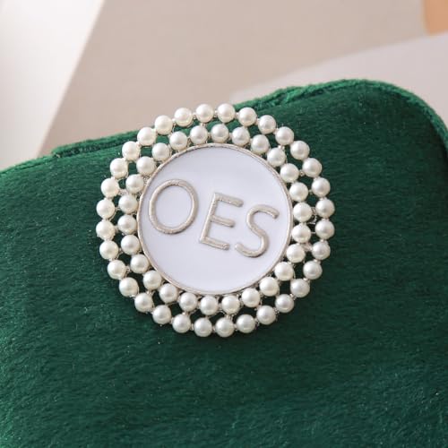 Image of OES Pearl Brooch Order Of The Eastern Star Sorority Letters Social Club Jewelry Gifts For Women