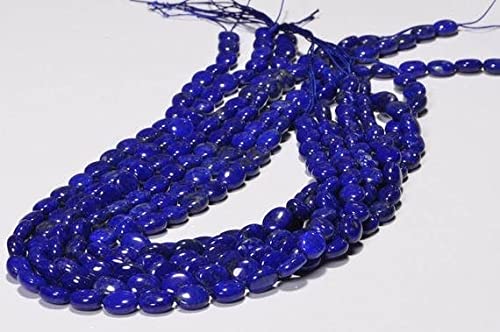 Lapis lazuli naturel 10x8mm bleu royal fil 20cm pour création bijoux