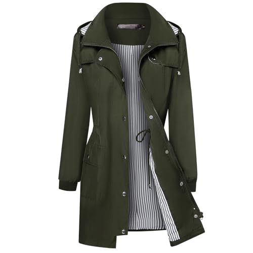 Manteau de pluie léger coupe-vent avec doublure rayée et design tendance