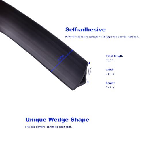 Tira Adhesiva Flexible para Bordes 33 FT Negra miniatura 2