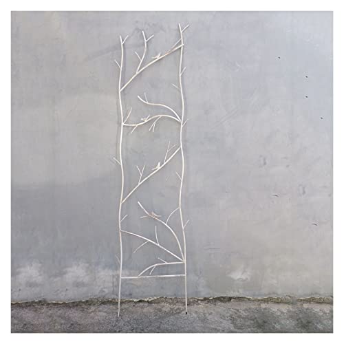 Treillis De Décoration De Jardin Rustique, Treillage De Jardin Robuste De 159 × 40 Cm, Tuteur Pour Plantes Grimpantes Fleur De Légume Rose, Clôture Extérieure Patio Pelouse Cour Décoration(Color:White