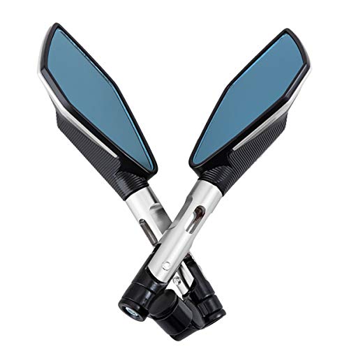 Universal Motorcycle Side Mirrors With 8Mm 10Mm Bolts For Gy6 Scooter Dirt Street Quad Bike Cruiser Atv (Silver) #TOP2