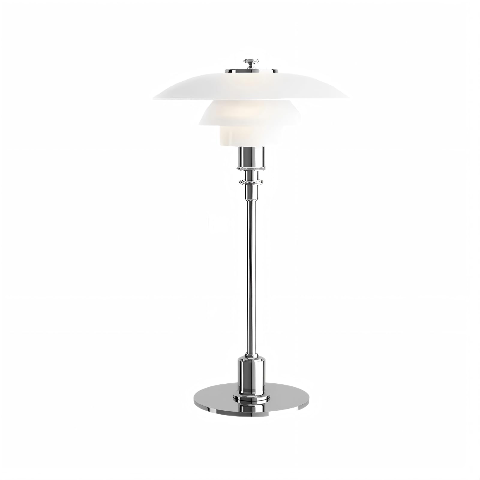 AICNEHL Modernist Bauhaus-Style Table Lamp Nordic Minimalist Night Light High-Transparency White Glass Lampshade Silver Lamp Body Elegant Decorative