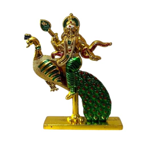 Image of Steel Murugan Vel Statue (8 cm) | Divine Lord Karthikeya Spear for Car Dashboard & Pooja Room Decor | Durable Red Vel Idol for Altar & Spiritual Gifting (murugar)
