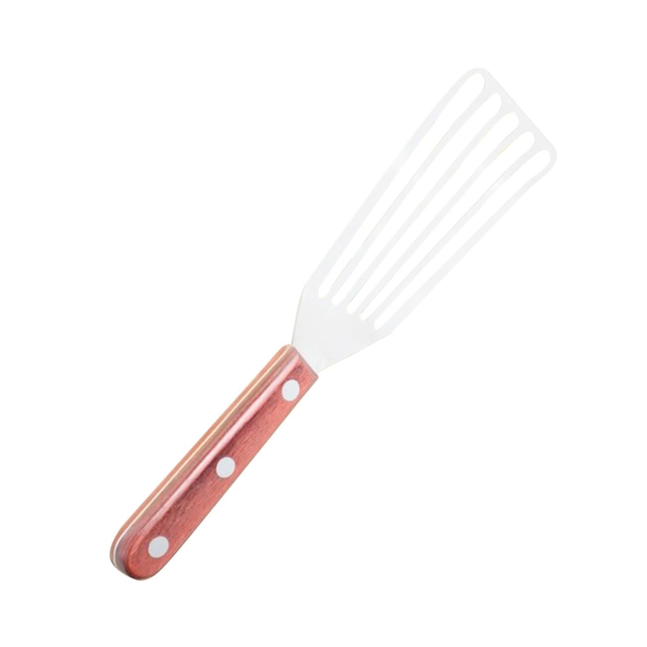 Amosfun 2 Pz Spatola per Bistecca Girapesce a Fessura Tornitore a Fessura Pala Fritta Spatole Scanalate Spatola con Manico in Legno di Legno