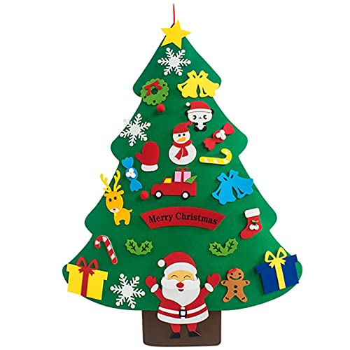 Conjunto de árvore de Natal de feltro 3 pés DIY | 26 peças destacáveis ​​enfeites de natal decoraçõe