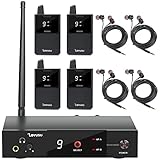 Levusu UHF Wireless in-Ear Monitor System with Earphone,180Ft, Professional IEM Stereo System Transmitter and Beltpack Receiver for Studio, Band Rehearsal, Live Performance (4 bodypack)