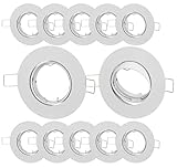 Farbe: Weiss PREISHIT!!! 10-PACK Weiss Zinklegierung Einbau-Strahler Einbau-Spot Rund Schwenkbar GU10 /GU 5,3 / MR 16 Einbau-Leuchte (Weiß, 10-er Set)