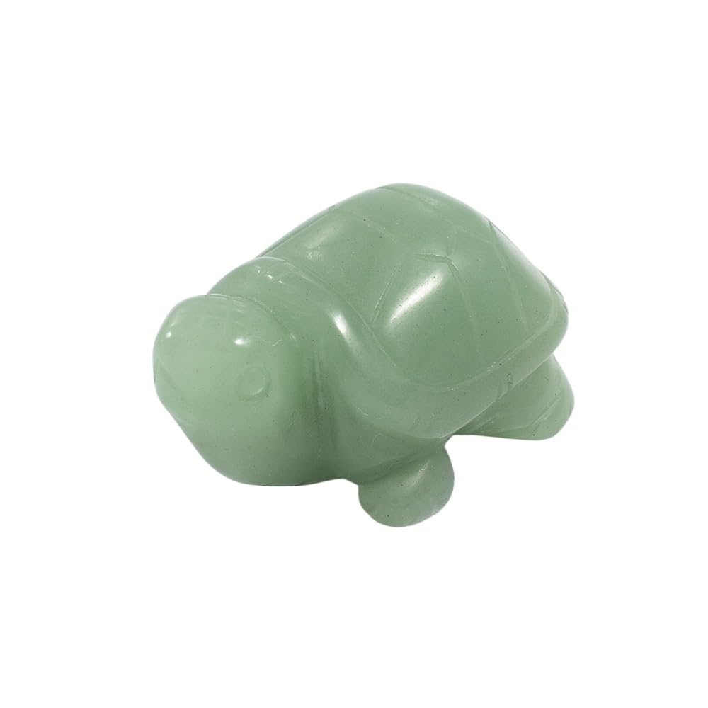 HUFFA 1.5 Inch Aventurine Jade Turtle Carving - Crystal Animal Ornament for Home Decoration(Greenaventurine)