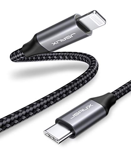 USB C to Lightning Cable 6ft, JSAUX [Apple MFi Certified] 18W Power Deliver Fast Charger Cable Compatible with iPhone 11/11 Pro/11 Pro Max/X/XS/XR/XS Max/8/8 Plus with USB C Wall Charger-Grey