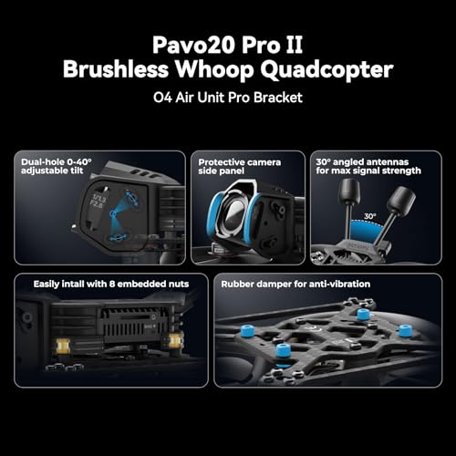 Image of BETAFPV Pavo20 Pro II Brushless Whoop Quadcopter Compatible for O4 /O4 Air Unit Pro, with HD VTX Bracket, F4 2-3S 20A AIO FC, LAVA 1104 7200KV Brushless Motors, COB LED Strip for FPV Freestyle Shooting