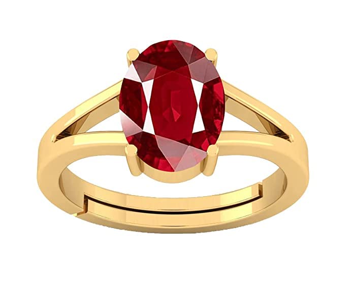 PANDIT JEWELLERS9.00CT. Ruby Gemstone MANIK Stone PANCHDHATU Adjustable Mens&Womens Ring for RASHI Ratan