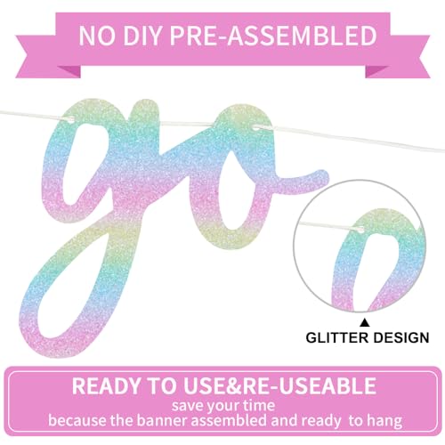 Image of BEISHIDA Go Shawty It's Your Birthday Banner NO DIY Hip Hop Theme Happy Birthday Banner Pre-Strung Rap Theme Happy Birthday Sign for Man Women birthday Party Supply Glitter Light Rainbow