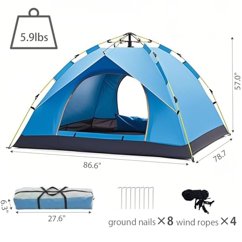 Carpa ligera impermeable para camping y mochilero 4 personas miniatura 2