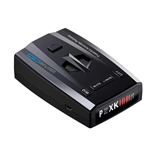 Radar Detector, Radar Detector for Cars, Prompt Speed, City/Road Mode, 360-degree Detection Strategy Radar Detector kit with LED Display (Black) (Black)