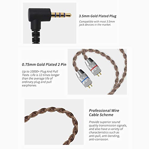 CCA C10 High-Performance in-ear monitor, HiFi 1DD 4BA hybride vijf drivers in-ear oortelefoon, zinklegering schelp+hars… - Afbeelding 6